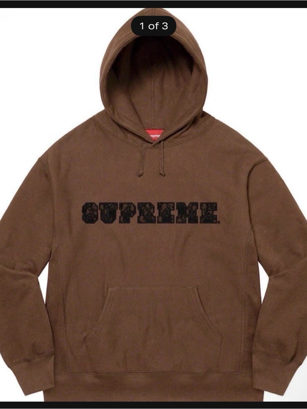 Supreme Lace Hooded Sweatshirt Dark Brown SS22 Size M